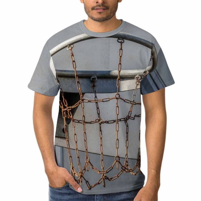 yanfind Adult Full Print T-shirts (men And Women) Wood City Street Rope Architecture High Basketball Outdoors Iron Urban Hanging
