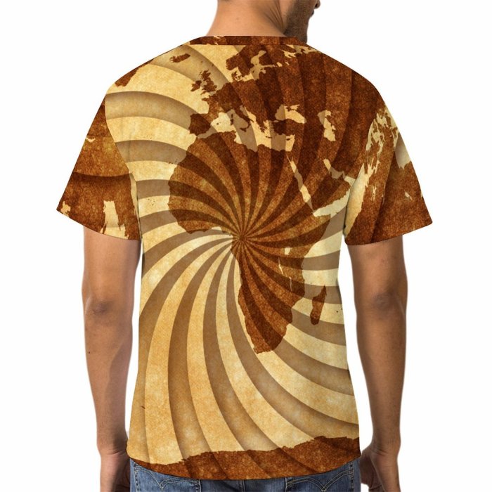 yanfind Adult Full Print Tshirts (men And Women) Flag Sheet Aged Old Vintage Grunge Grungy Texture Backdrop Globe Sepia Continent