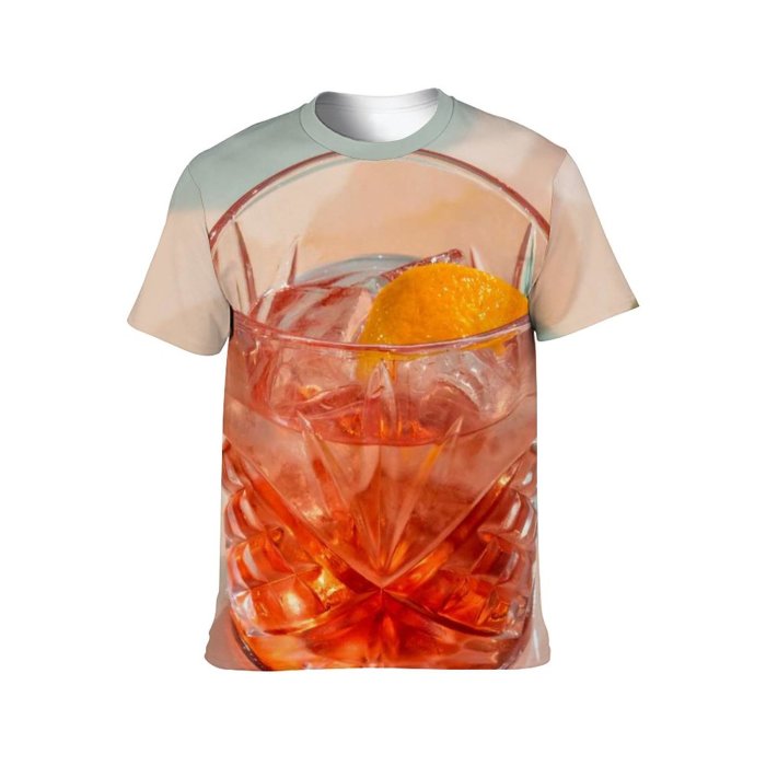 yanfind Adult Full Print T-shirts (men And Women) Glass Tea Lemon Juice Cool Elegant Vodka Thirst Whisky Liqueur Liquor