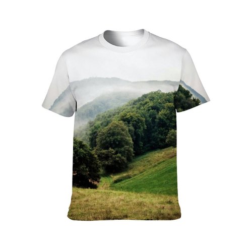 yanfind Adult Full Print Tshirts (men And Women) Action Adrenaline Adventure Mist Misty Mountains Hill Hills Tree Trees