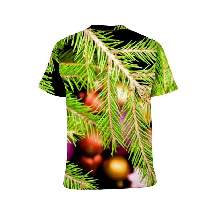 yanfind Adult Full Print Tshirts (men And Women) Ball Bauble Christmas Tree Decor Decoration Gold Hanging Isolated Ornament