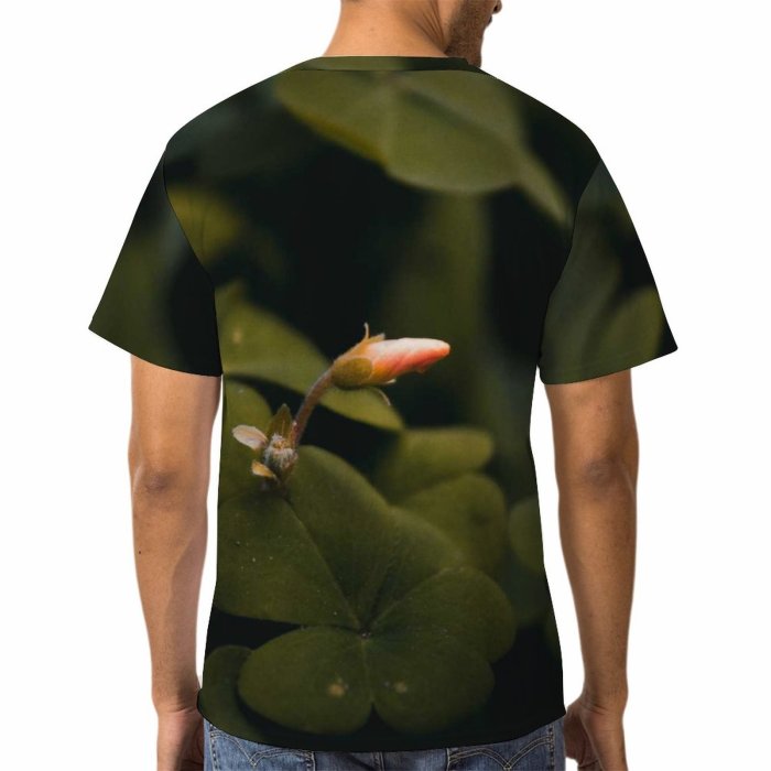 yanfind Adult Full Print T-shirts (men And Women) Light Garden Luck Leaf Flower Outdoors Flora Beautiful Clover Lucky