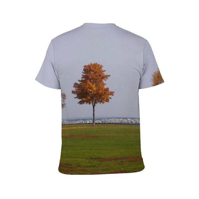 yanfind Adult Full Print Tshirts (men And Women) Autumn Changing Fall Trees Landscape Field Grass