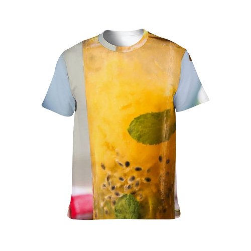 yanfind Adult Full Print T-shirts (men And Women) Summer Cocktail Glass Leaf Lemon Health Fruit Homemade Peppermint Tropical Lime