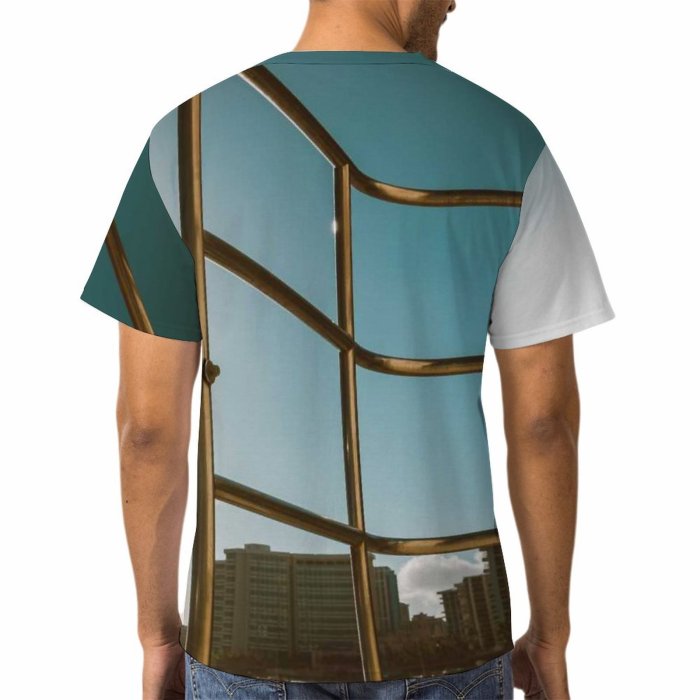 yanfind Adult Full Print T-shirts (men And Women) Light Technology Architecture Travel Ladder Empty Perspective Contemporary Handrail