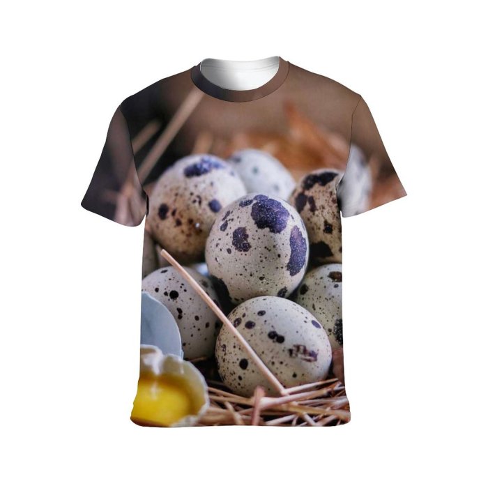 yanfind Adult Full Print T-shirts (men And Women) Wood Bird Breakfast Easter Egg Chicken Rustic Traditional Shell Little Hay Nest