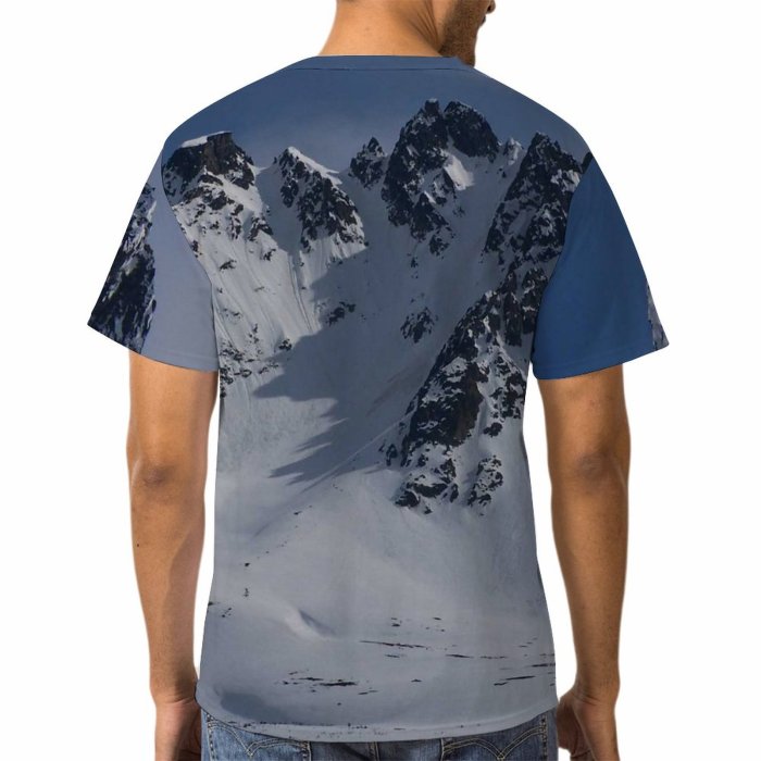 yanfind Adult Full Print Tshirts (men And Women) Mountains Snow Landscape Cliffs Rock Sawtooth Alaska