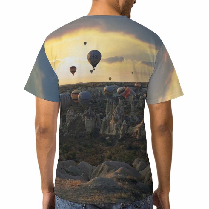 yanfind Adult Full Print T-shirts (men And Women) Light Sea Dawn Landscape Beach Ocean Evening Travel Seashore Rock