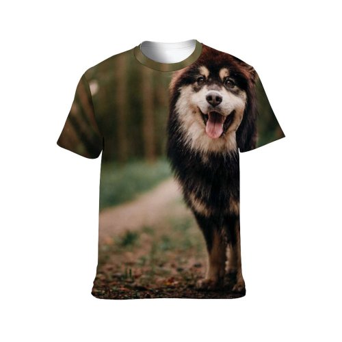 yanfind Adult Full Print T-shirts (men And Women) Wood Pet Cute Grass Fur Wolf Fall Portrait Outdoors Wildlife Daylight