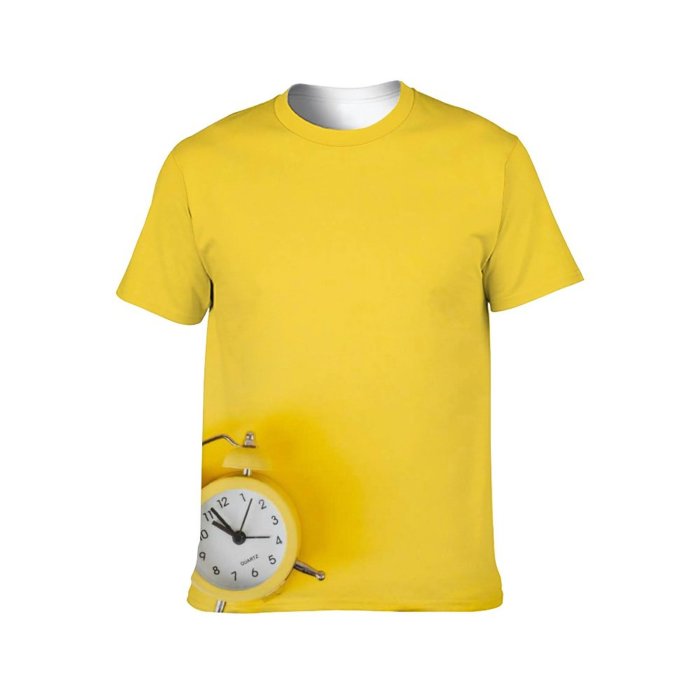 yanfind Adult Full Print T-shirts (men And Women) Technology Time Watch Clock Retro Alarm Instrument Conceptual Cutout