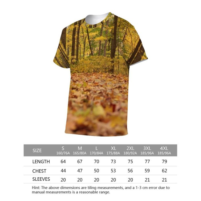 yanfind Adult Full Print Tshirts (men And Women) Fall Woods Trees Leafs Autumn