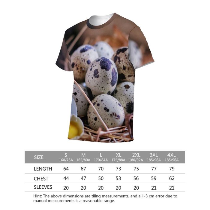 yanfind Adult Full Print T-shirts (men And Women) Wood Bird Breakfast Easter Egg Chicken Rustic Traditional Shell Little Hay Nest
