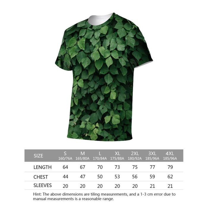 yanfind Adult Full Print T-shirts (men And Women) Wood Texture Garden Abstract Leaf Outdoors Ivy Flora Growth Beautiful Clover