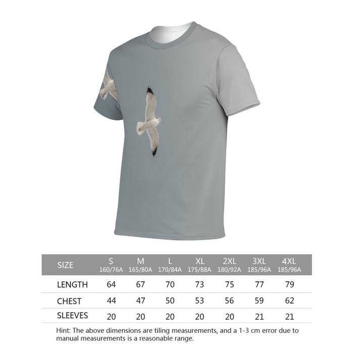 yanfind Adult Full Print T-shirts (men And Women) Flight Bird Freedom Seagulls Portrait Outdoors Wild Fly Wind Goose Wildlife Feather