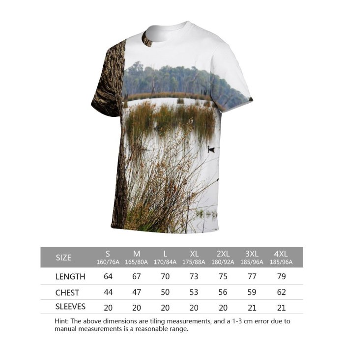 yanfind Adult Full Print Tshirts (men And Women) Landscape Tree Wood Birds Lake Swamp Plants Bspo06