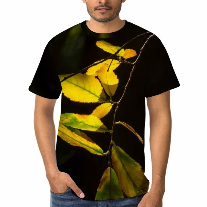 yanfind Adult Full Print Tshirts (men And Women) Leaves Autumn Tree Outside Outdoors