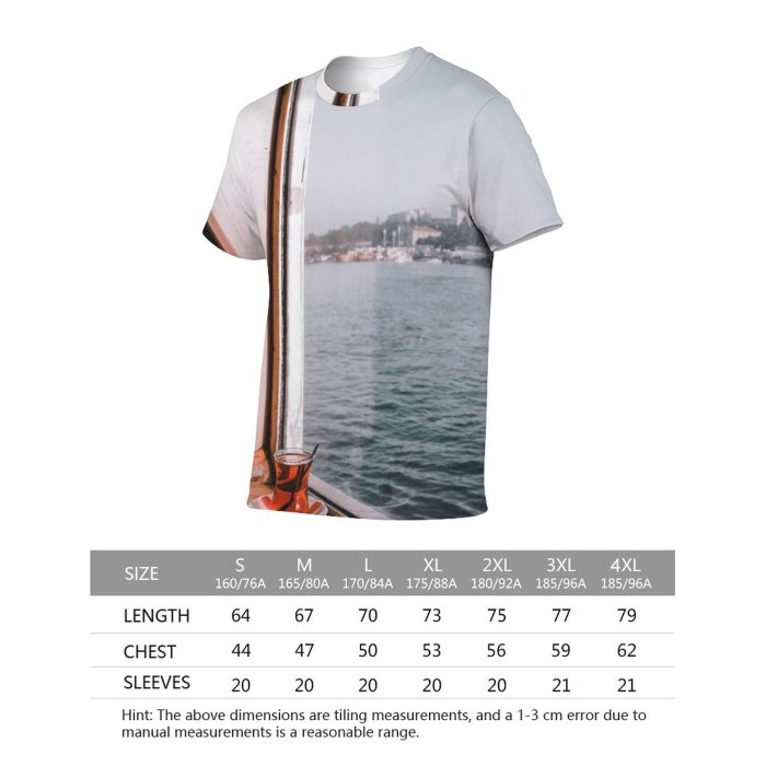 yanfind Adult Full Print T-shirts (men And Women) Light Sea Dawn Sunset Sand Ocean Summer Architecture Luxury Travel Window