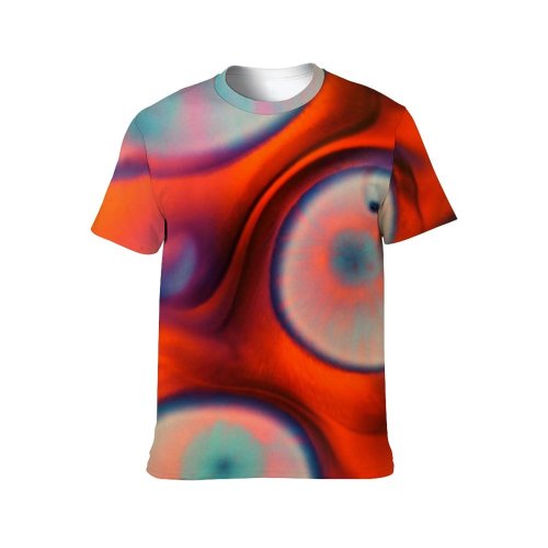 yanfind Adult Full Print T-shirts (men And Women) Texture Design Creativity Round Rainbow Coloring Artistic Vibrant Motley Insubstantial