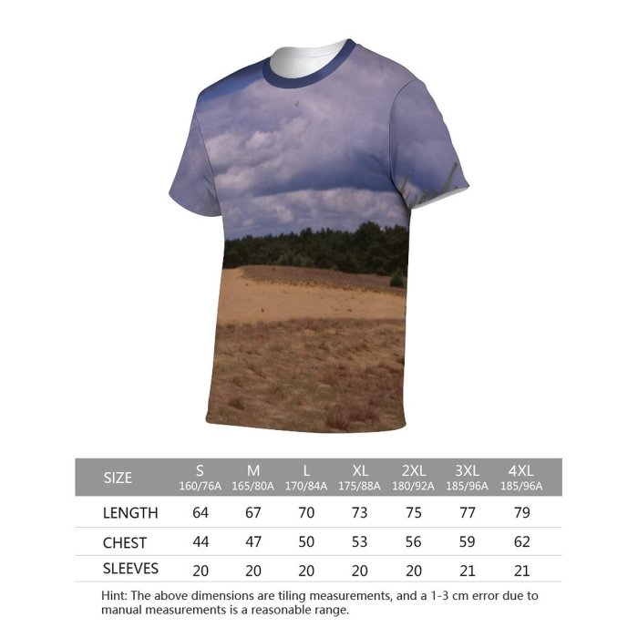 yanfind Adult Full Print T-shirts (men And Women) Landscape Trees Sky Clouds Evening Morning Dusk Fields Grass