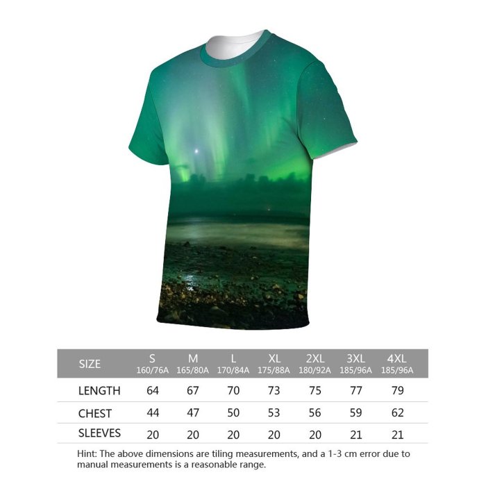 yanfind Adult Full Print T-shirts (men And Women) Light Dawn Space Dark Evening Outdoors Astronomy Rainbow Frosty