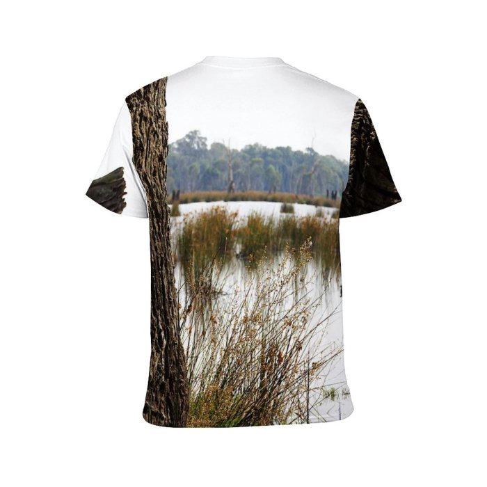 yanfind Adult Full Print Tshirts (men And Women) Landscape Tree Wood Birds Lake Swamp Plants Bspo06