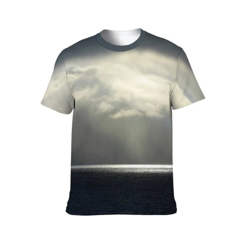 yanfind Adult Full Print T-shirts (men And Women) Light Sea Landscape Dark Storm Thunderstorm Wind Thunder Meteorology Daylight