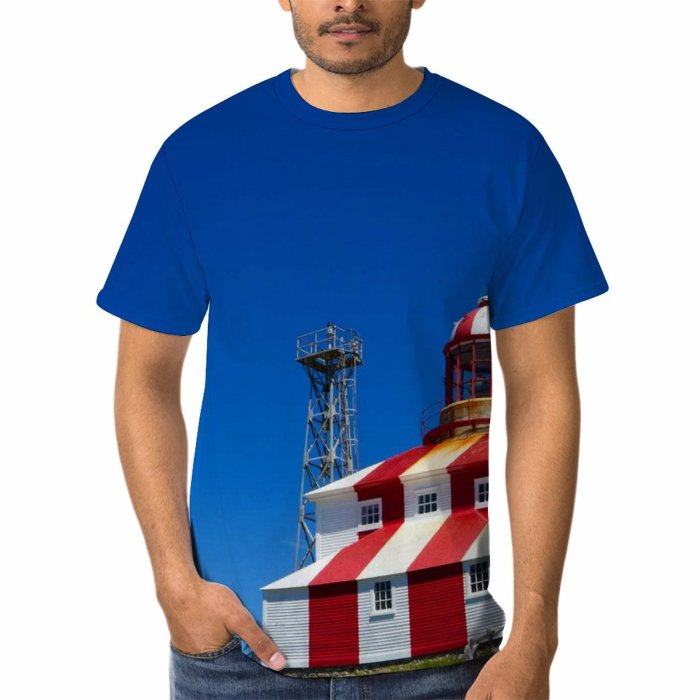 yanfind Adult Full Print Tshirts (men And Women) Lighthouse Clouds Light Ocean Atlantic Newfoundland Landscape Danger Safety Insurance Sunset