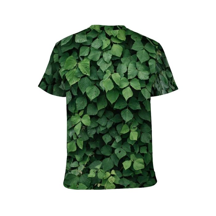 yanfind Adult Full Print T-shirts (men And Women) Wood Texture Garden Abstract Leaf Outdoors Ivy Flora Growth Beautiful Clover