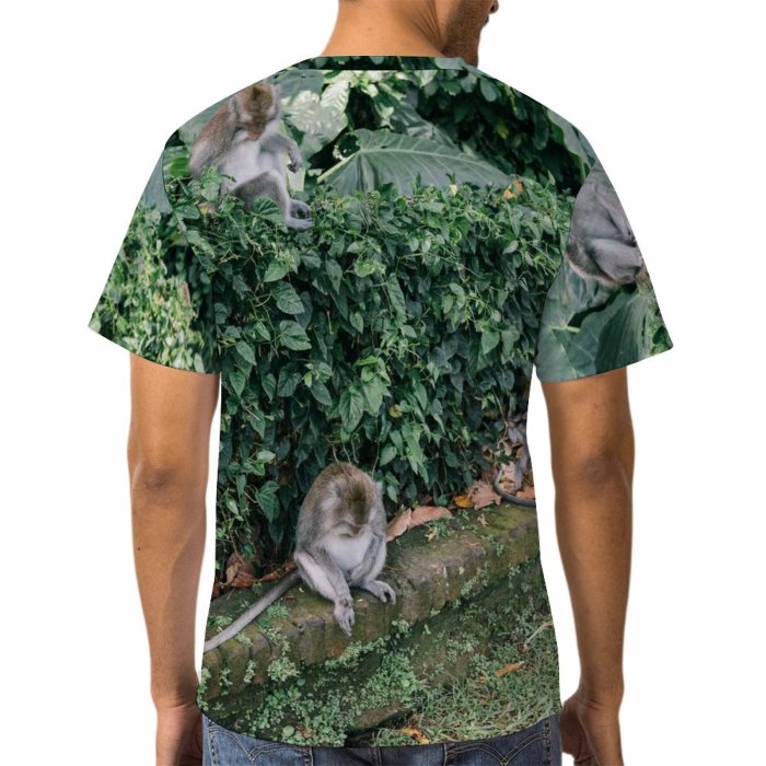 yanfind Adult Full Print T-shirts (men And Women) Wood Garden Park Leaf Tree Monkey Outdoors Jungle Wildlife Primate Rainforest
