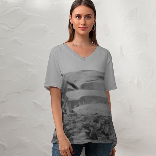 yanfind V Neck T-shirt for Women Vaquero California Real Public Wallpapers Mexico Reigns Vacation Pictures Border Equine Summer Top  Short Sleeve Casual Loose