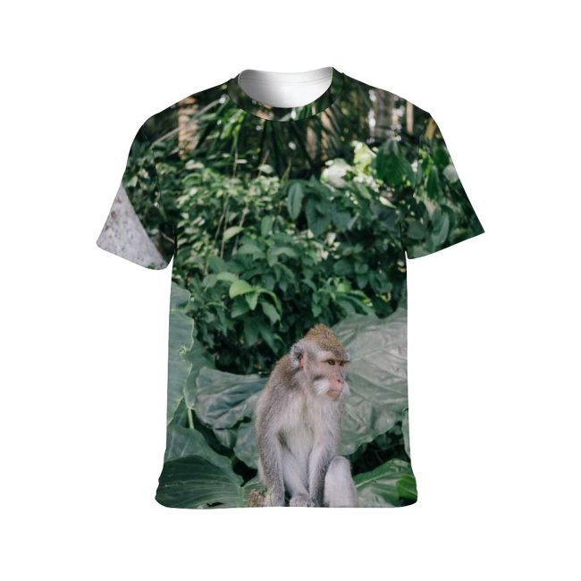 yanfind Adult Full Print T-shirts (men And Women) Wood Park Leaf Tree Travel Monkey Outdoors Wild Flora Jungle