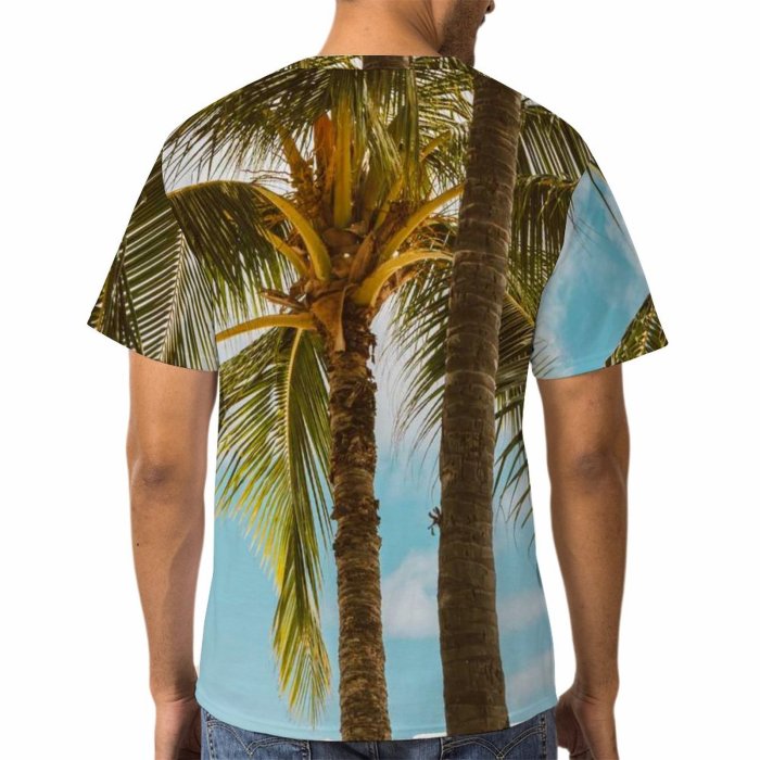 yanfind Adult Full Print T-shirts (men And Women) Sky Clouds Hawaii Guard Oahu Palm Tree Paradise Rainbow