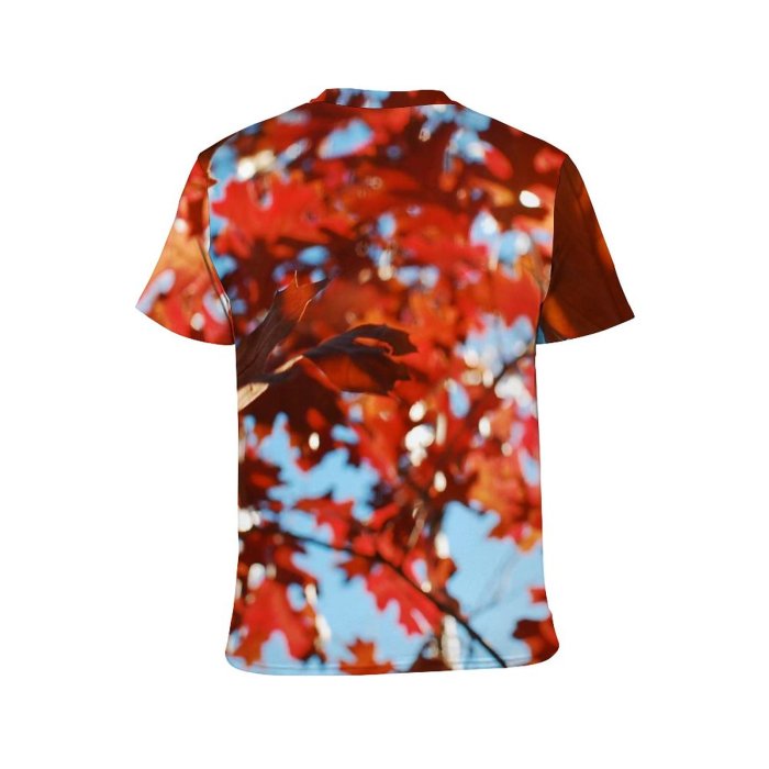 yanfind Adult Full Print Tshirts (men And Women) Maple Leaves Sky