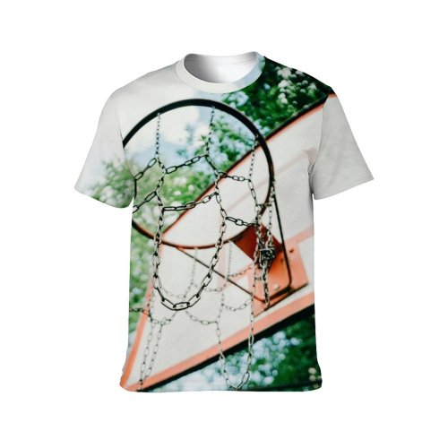 yanfind Adult Full Print T-shirts (men And Women) Wood Landscape Street Summer Grass Tree Ball Basketball Outdoors Web Recreation