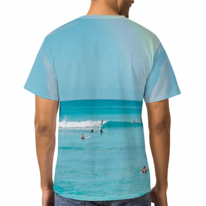 yanfind Adult Full Print T-shirts (men And Women) Sea Beach Sand Ocean Summer Travel Seascape Seashore Outdoors Tropical Turquoise