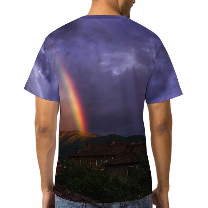 yanfind Adult Full Print T-shirts (men And Women) Light Dawn Landscape Sunset Dark Storm Thunderstorm Evening Tree Travel