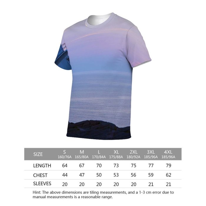 yanfind Adult Full Print T-shirts (men And Women) Lighthouse Clouds Light Ocean Atlantic Newfoundland Landscape Danger Safety Insurance Sunset-