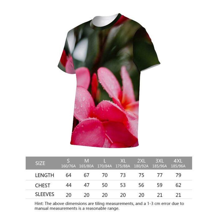 yanfind Adult Full Print T-shirts (men And Women) Summer Garden Park Leaf Flower Flora Growth Blooming Tropical Beautiful Delicate Petal