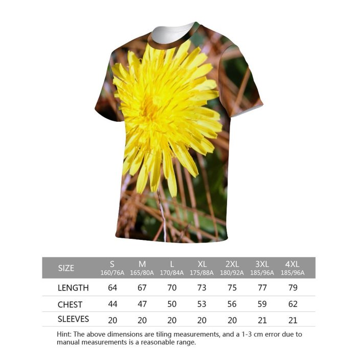 yanfind Adult Full Print Tshirts (men And Women) Agriculture Beautiful Beauty Blooming Closeup Dandelion Environmental Farm Field Flora Floral