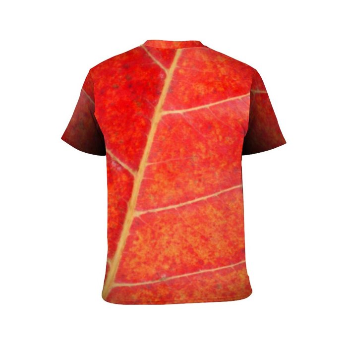 yanfind Adult Full Print Tshirts (men And Women) Leaf Closeup Macro Vignette Dark Veins Autumn Texture Backdrop