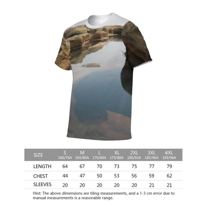 yanfind Adult Full Print Tshirts (men And Women) Flow River Lake Landscape Rock Rocky Cliff