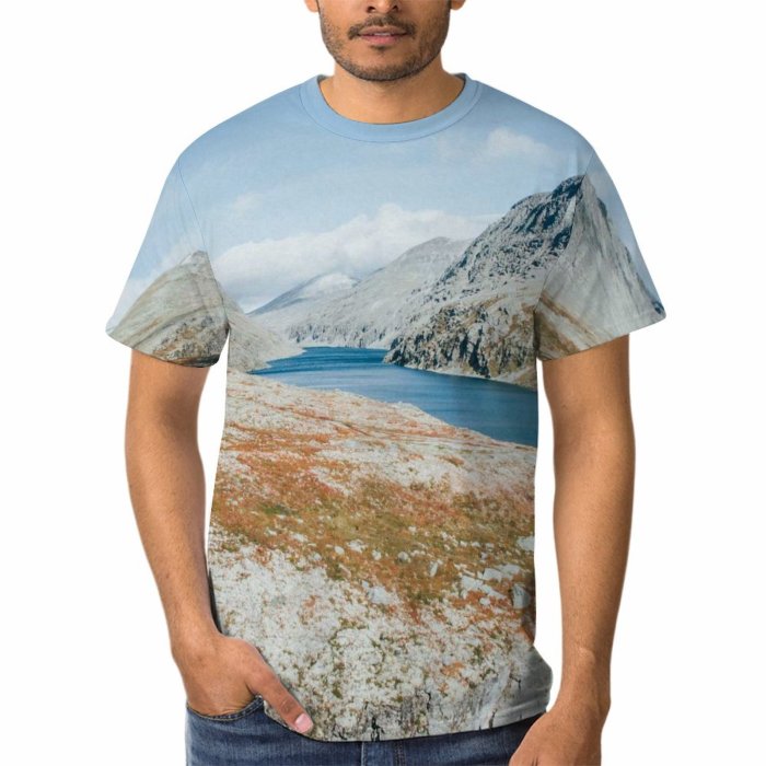 yanfind Adult Full Print T-shirts (men And Women) Snow Winter Lake High Travel Rock Outdoors Valley Hike Barbaric