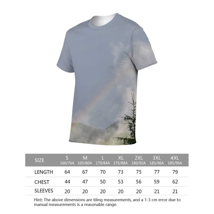 yanfind Adult Full Print T-shirts (men And Women) Snow Wood Landscape Summer Fog Park Tree Fall Travel Outdoors