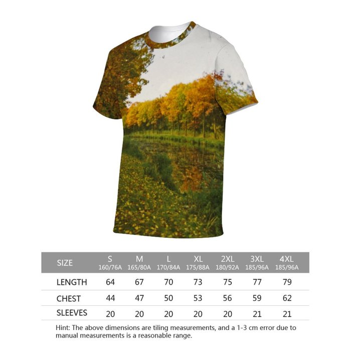 yanfind Adult Full Print T-shirts (men And Women) Landscape Trees Natural Outside Plants Woods Sky Autumn
