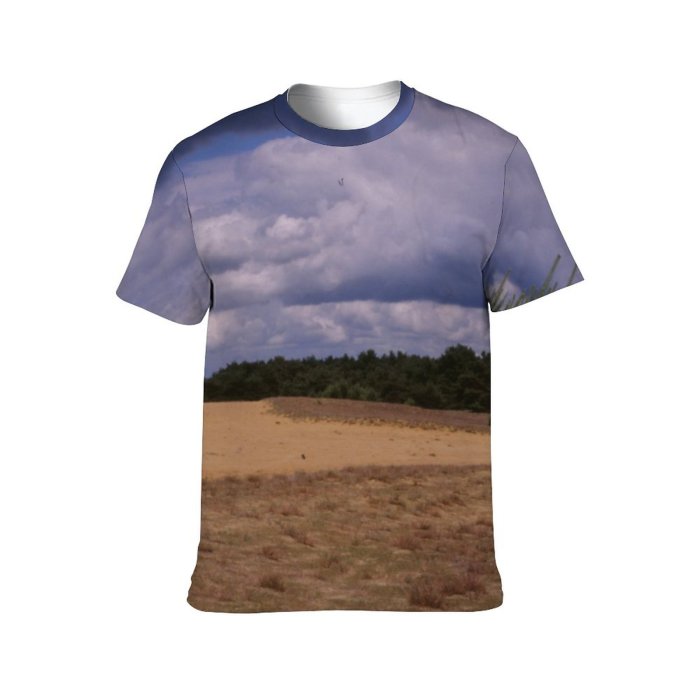 yanfind Adult Full Print T-shirts (men And Women) Landscape Trees Sky Clouds Evening Morning Dusk Fields Grass
