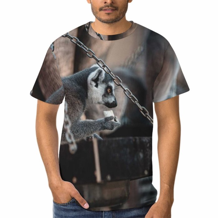 yanfind Adult Full Print T-shirts (men And Women) Wood Winter Portrait Monkey Outdoors Wild Family Wildlife Primate Jewelry Band