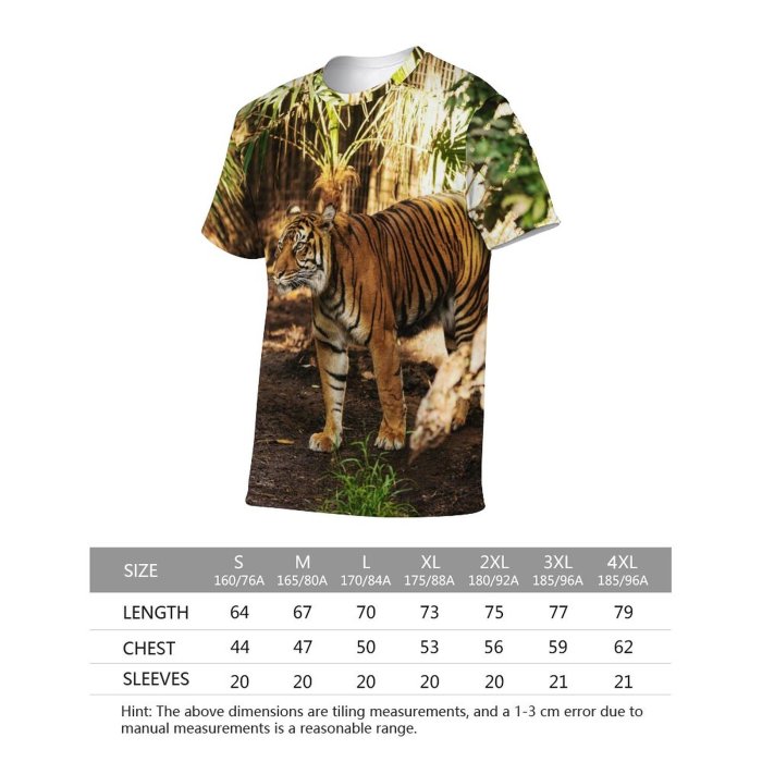 yanfind Adult Full Print T-shirts (men And Women) Wood Grass Leaf Tree Big Cat Outdoors Wild Jungle Safari Wildlife