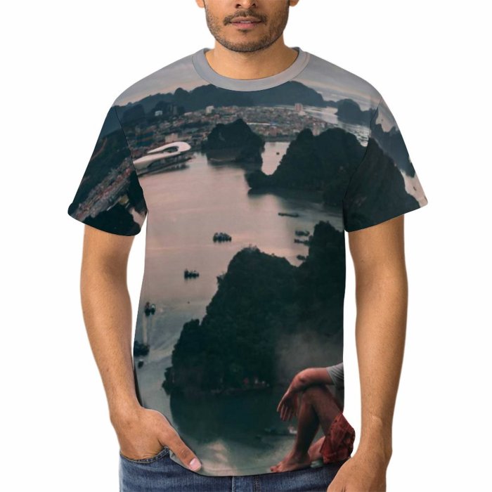 yanfind Adult Full Print T-shirts (men And Women) Sea Dawn Landscape Sunset Beach Lake Evening River Travel Reflection Outdoors