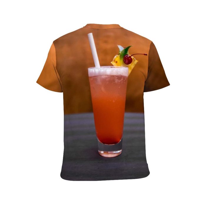 yanfind Adult Full Print T-shirts (men And Women) Wood Summer Bar Cocktail Glass Table Travel Fruit Still Juice