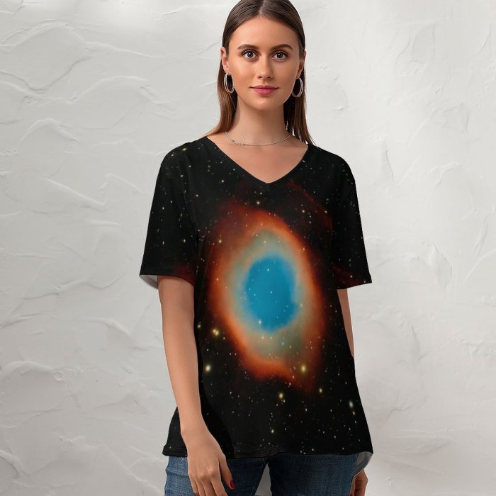 yanfind V Neck T-shirt for Women Astronomy Wallpapers Space Commons Pictures HQ Nebula Creative Universe Outer Summer Top  Short Sleeve Casual Loose